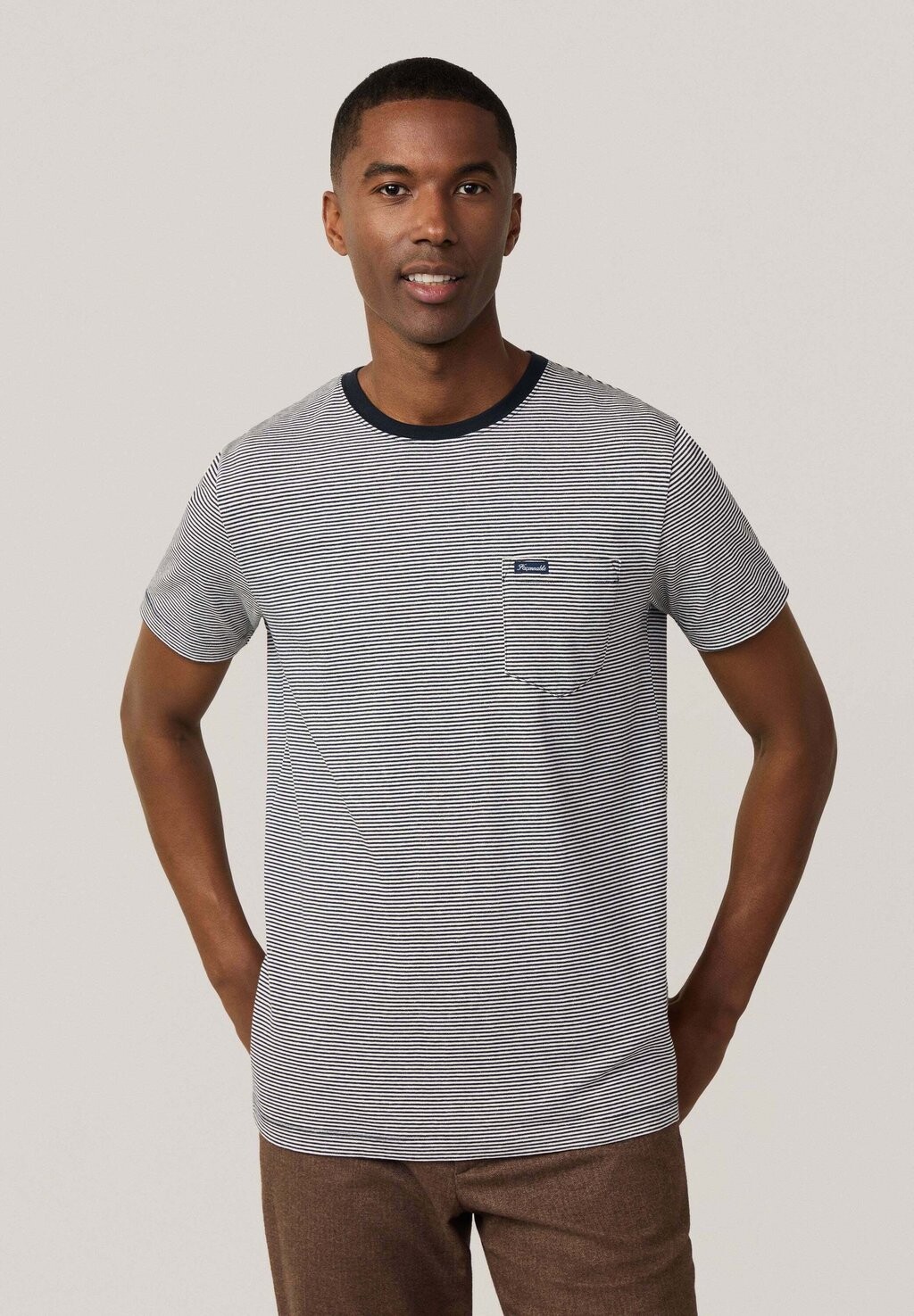 

Футболка с принтом POCKET STRIPED Façonnable, синий