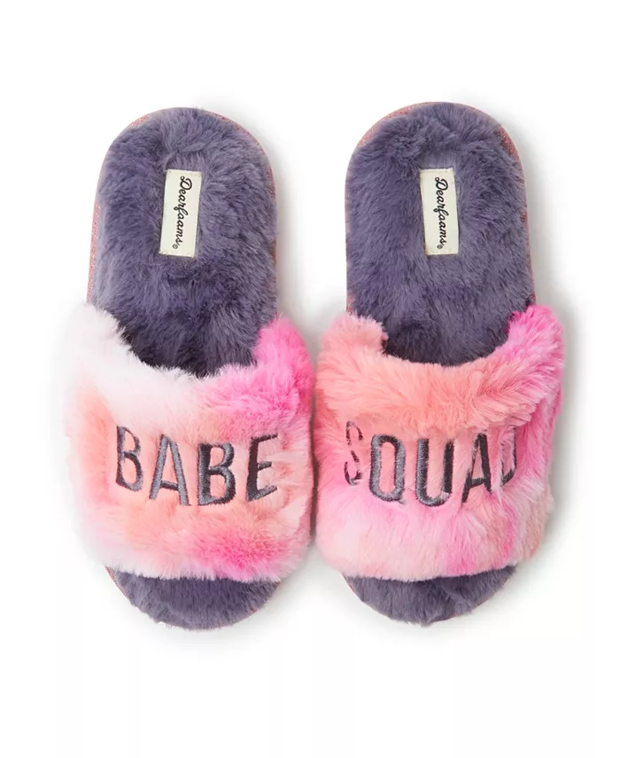 

Детские тапочки Lana Fuzzy Slide - Babe Squad Dearfoams, белый