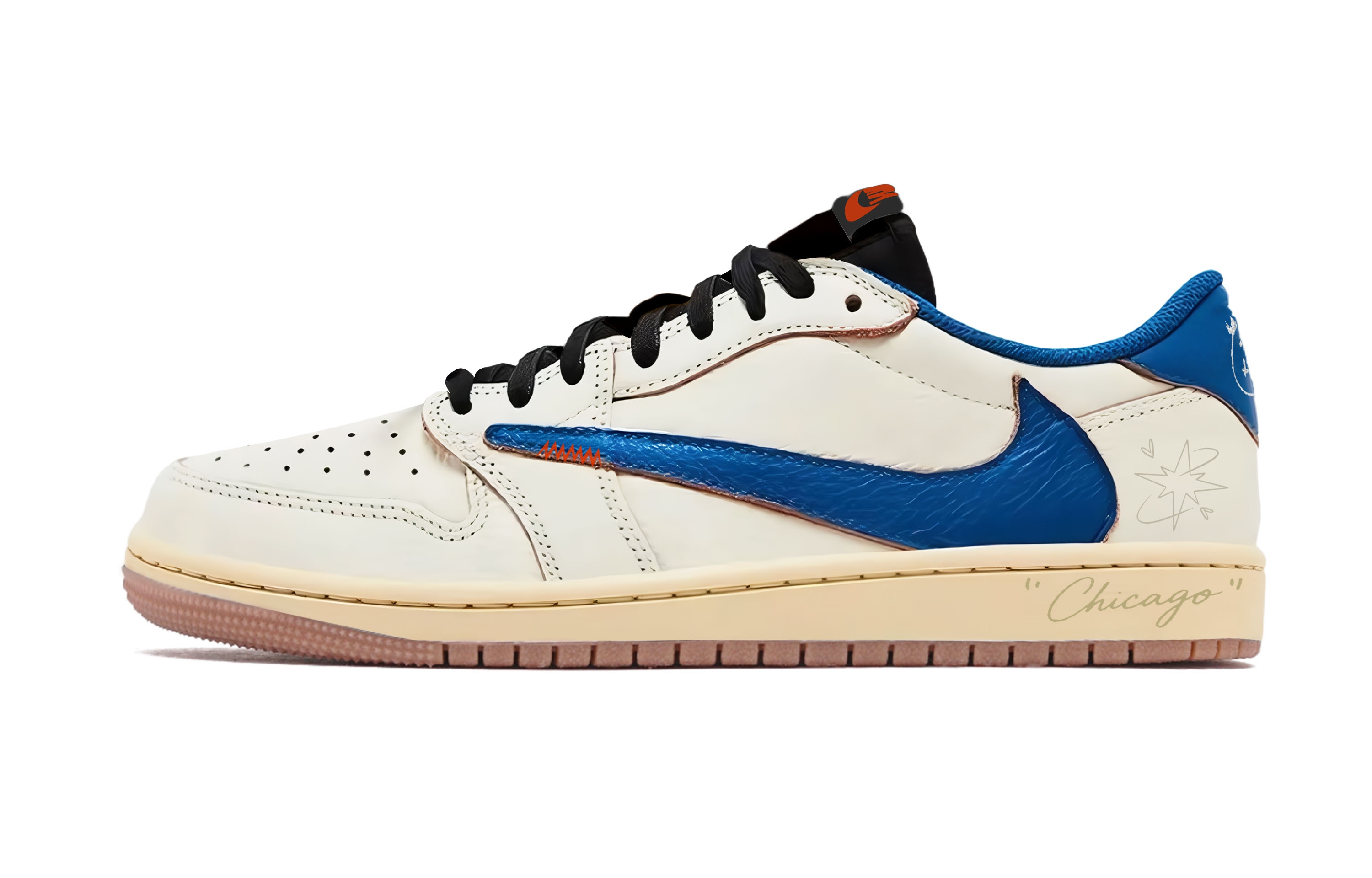 

Трэвис Скотт X Air 1 винтажные баскетбольные кроссовки унисекс лоу-топ Black Jordan, Dodger синий