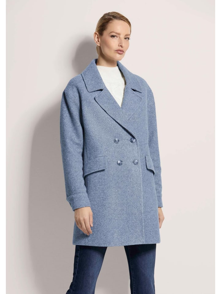 

MADELEINE Куртка Caban дымчато-синего/бежевого цвета