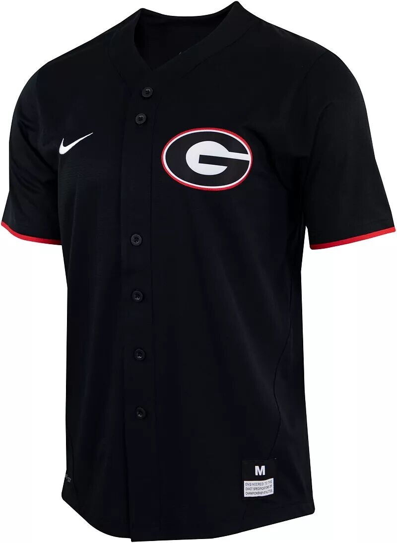 

Черная мужская копия бейсбольной майки Nike Georgia Bulldogs с пуговицами