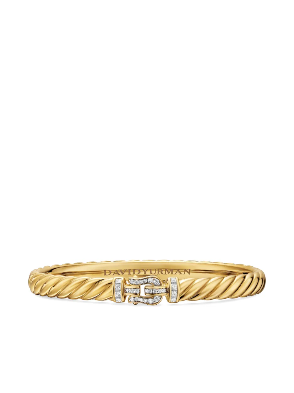 

Браслет Sculpted Cable Buckle из желтого золота с бриллиантами David Yurman, золотой