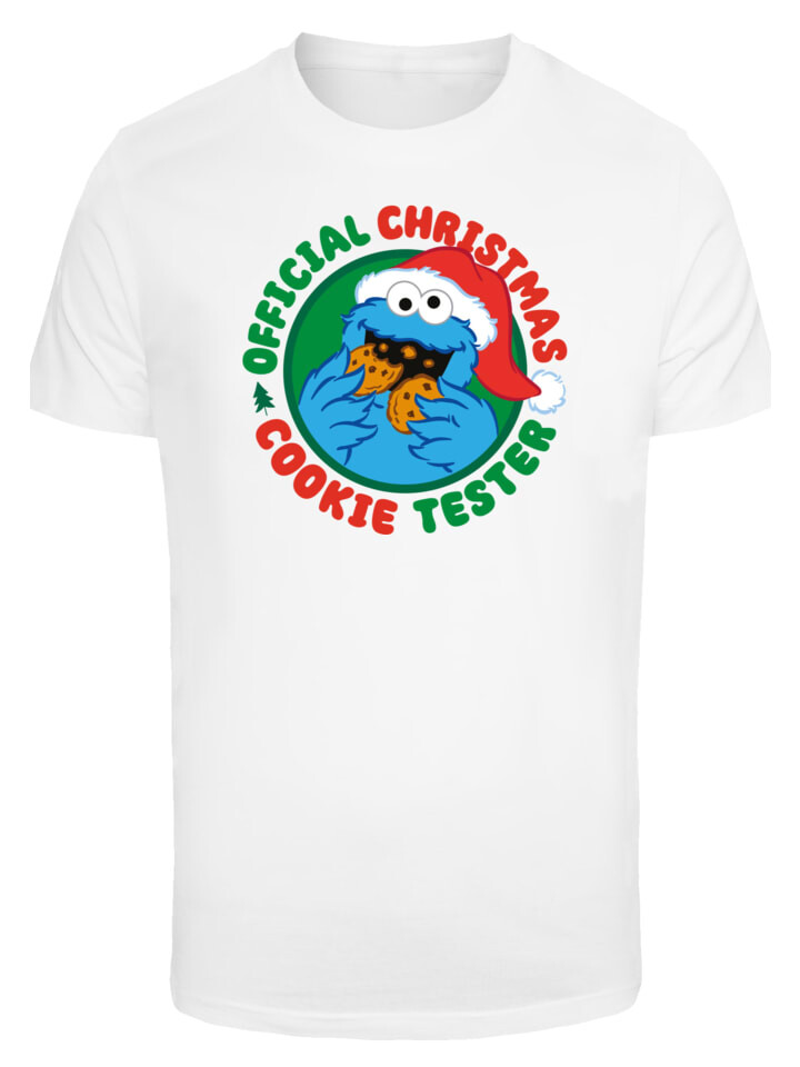 

Футболка F4NT4STIC T-Shirt Sesamstrasse Weihnachten Keks Tester, белый