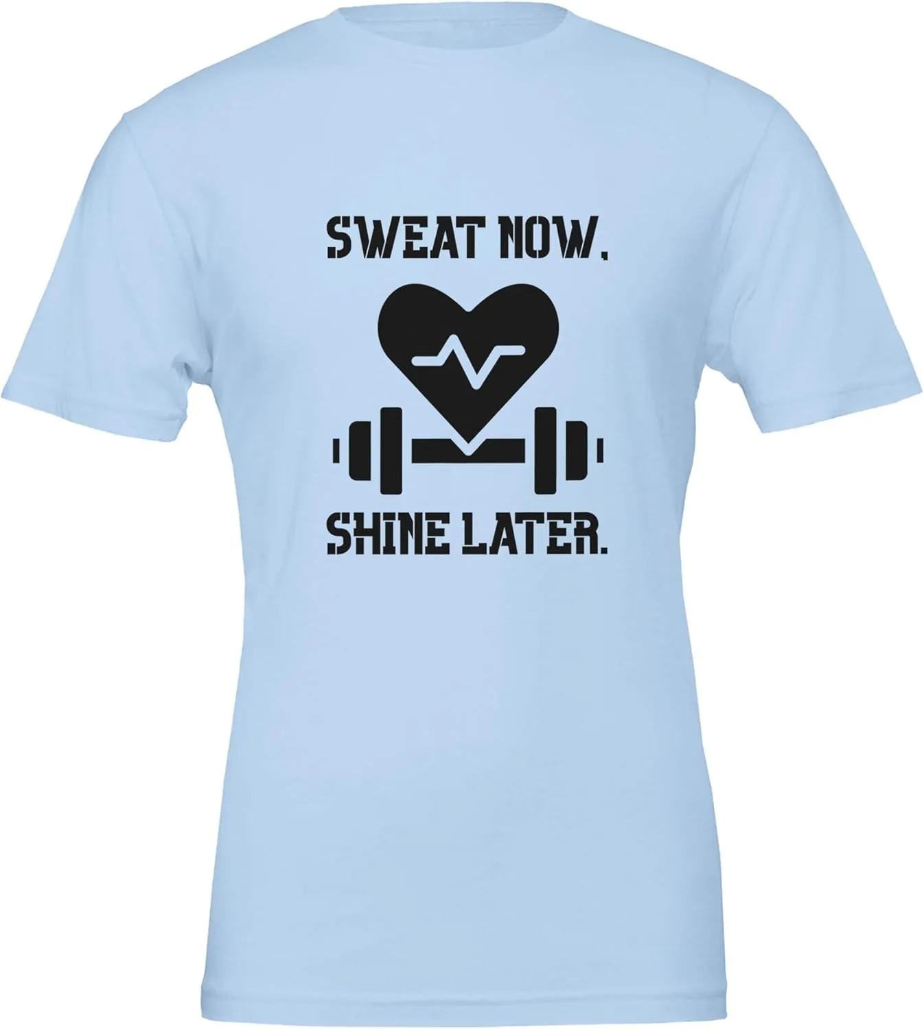 Футболка Premium Crewneck | Футболка Sweat Now, Shine Later | Футболка для тренировок и фитнеса | Идея для подарка | Топ для активного отдыха Generic, синий