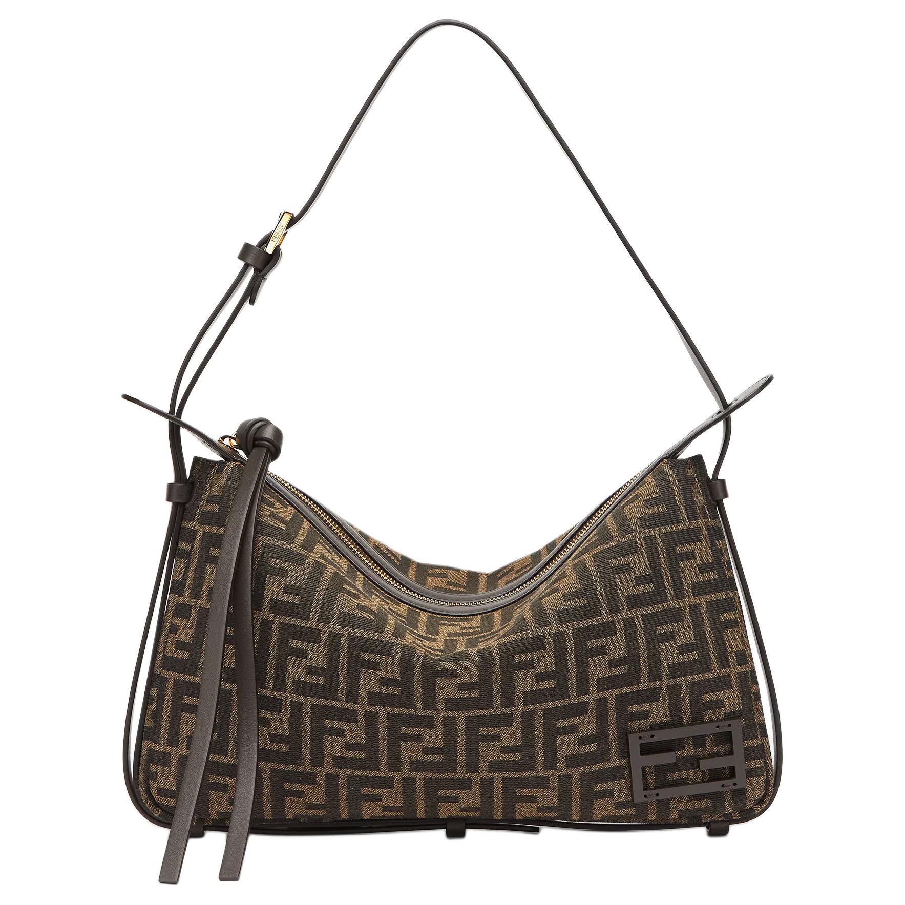 

FENDI Полиэстеровая женская сумка через плечо коричневая