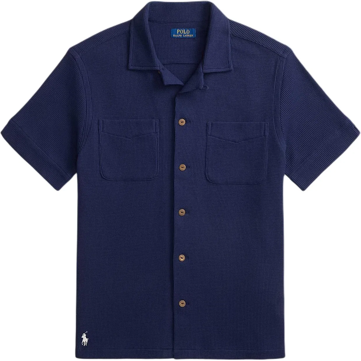 Рубашка с лацканом вафельной вязки Polo Ralph Lauren Newport Marine Blue