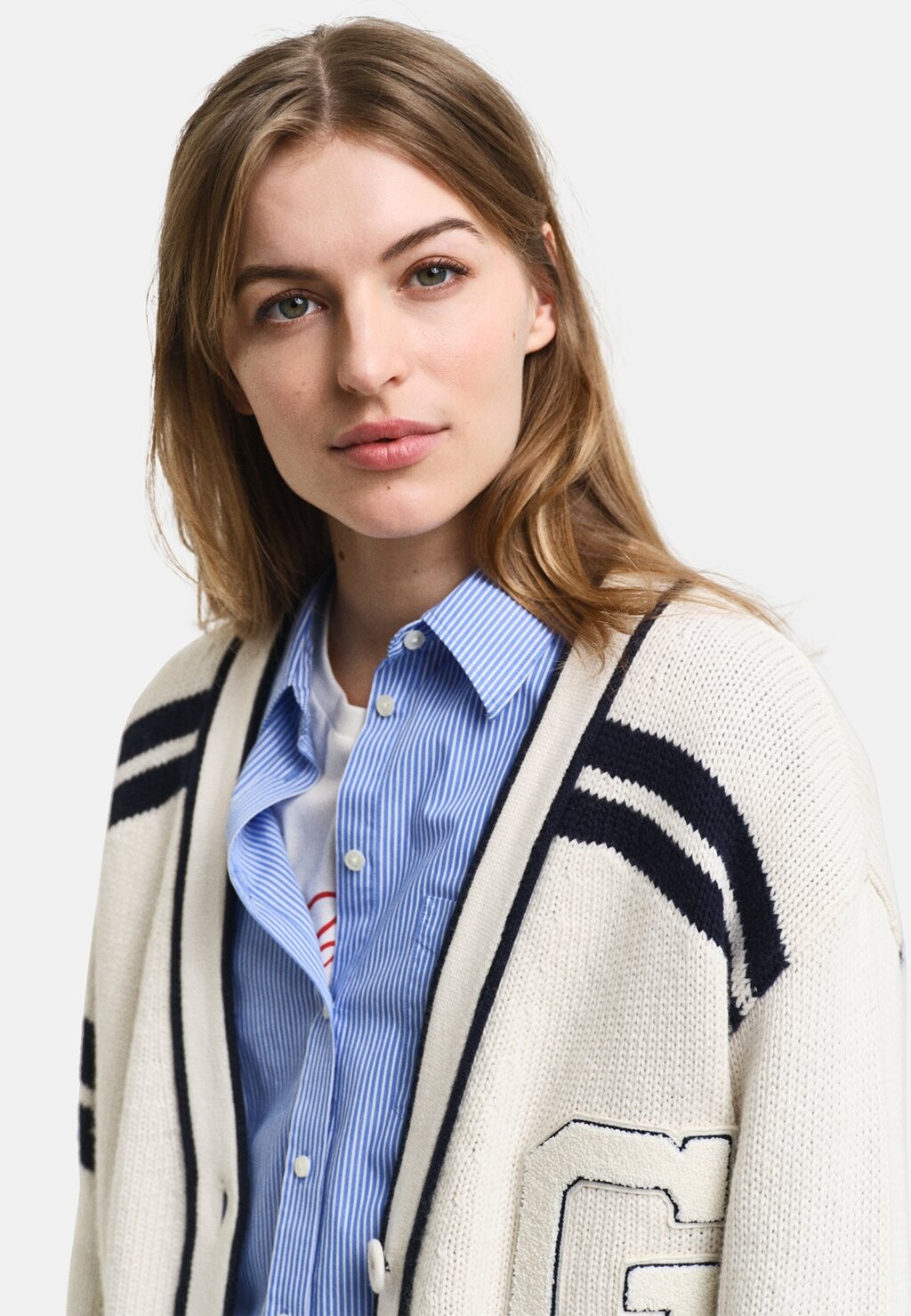 

Кардиган VARSITY V-NECK GANT, молочный