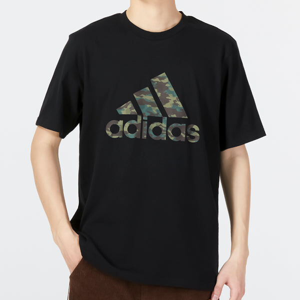 Футболка adidas Camo Short Sleeve T-shirt 'Black', черный — фото 3