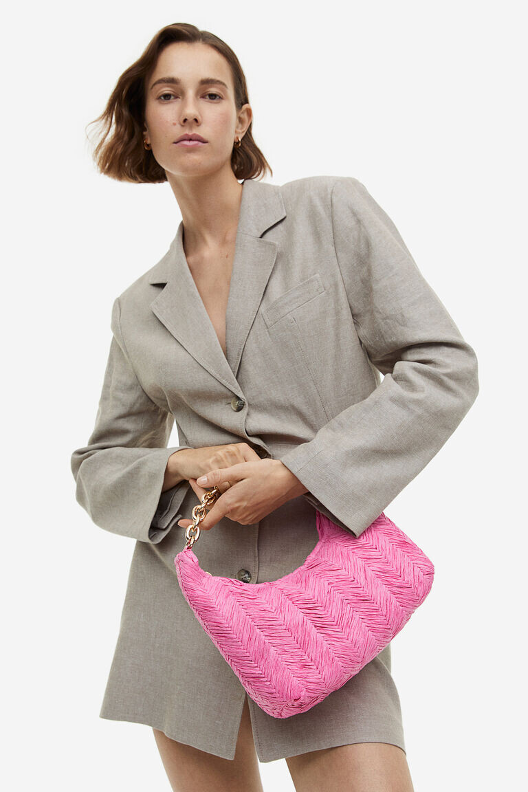 

Соломенная сумка через плечо H&M, розовый