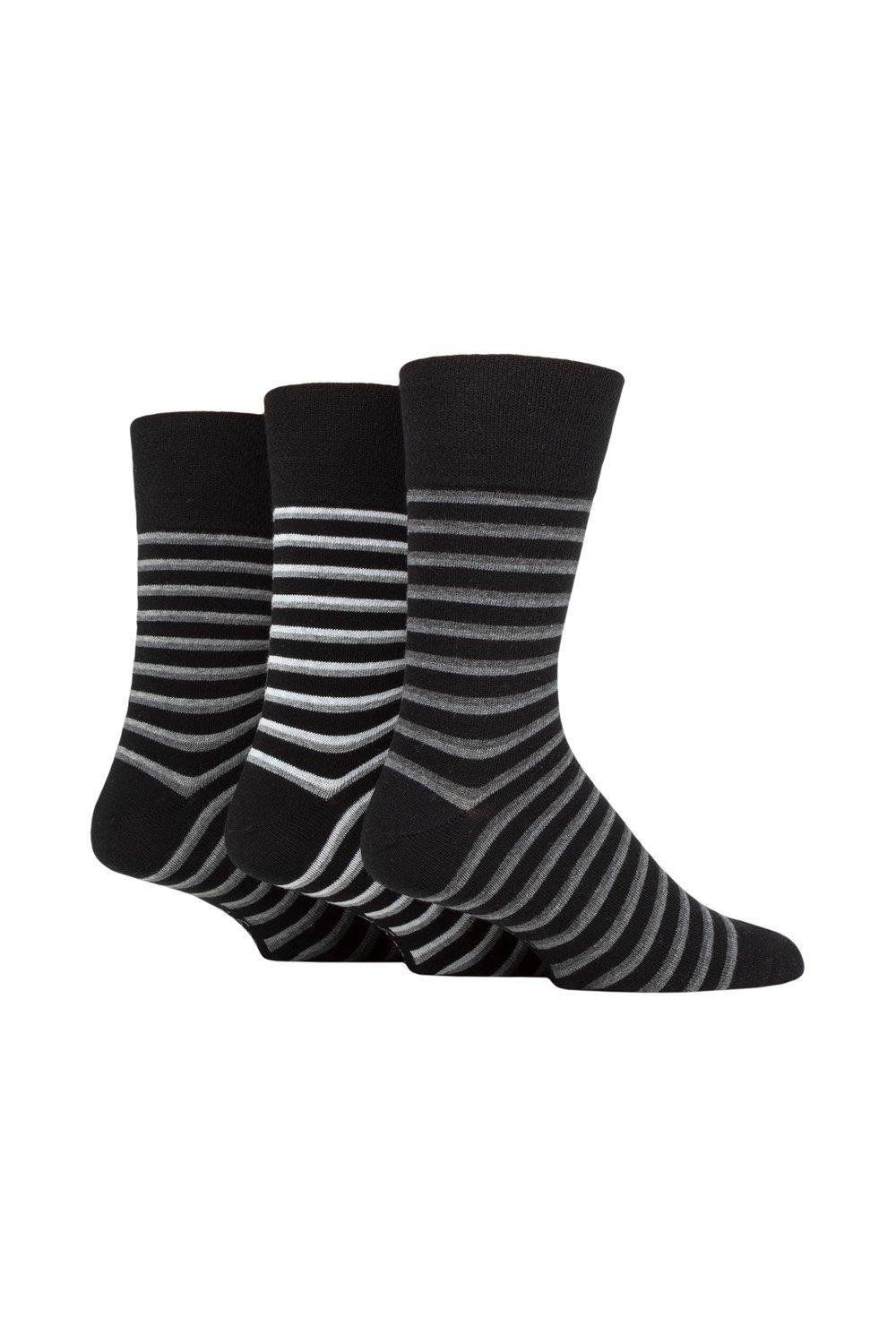 

3 пары носков с узором Argyle и в полоску SOCKSHOP Gentle Grip, черный