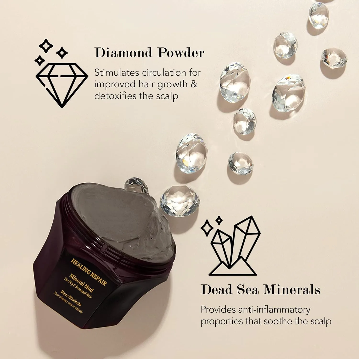 Маска для волос Saphira Dead Sea Mineral Mud - глубокое восстановление и увлажнение для сухих, поврежденных, пушащихся и кудрявых волос 503 мл (1 шт.) — фото 4