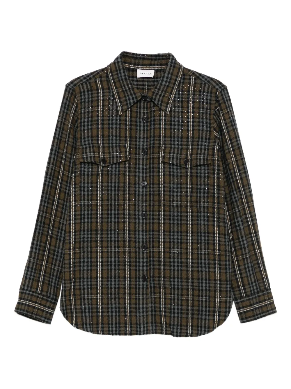 

Клетчатая рубашка с пайетками P.A.R.O.S.H., зеленый