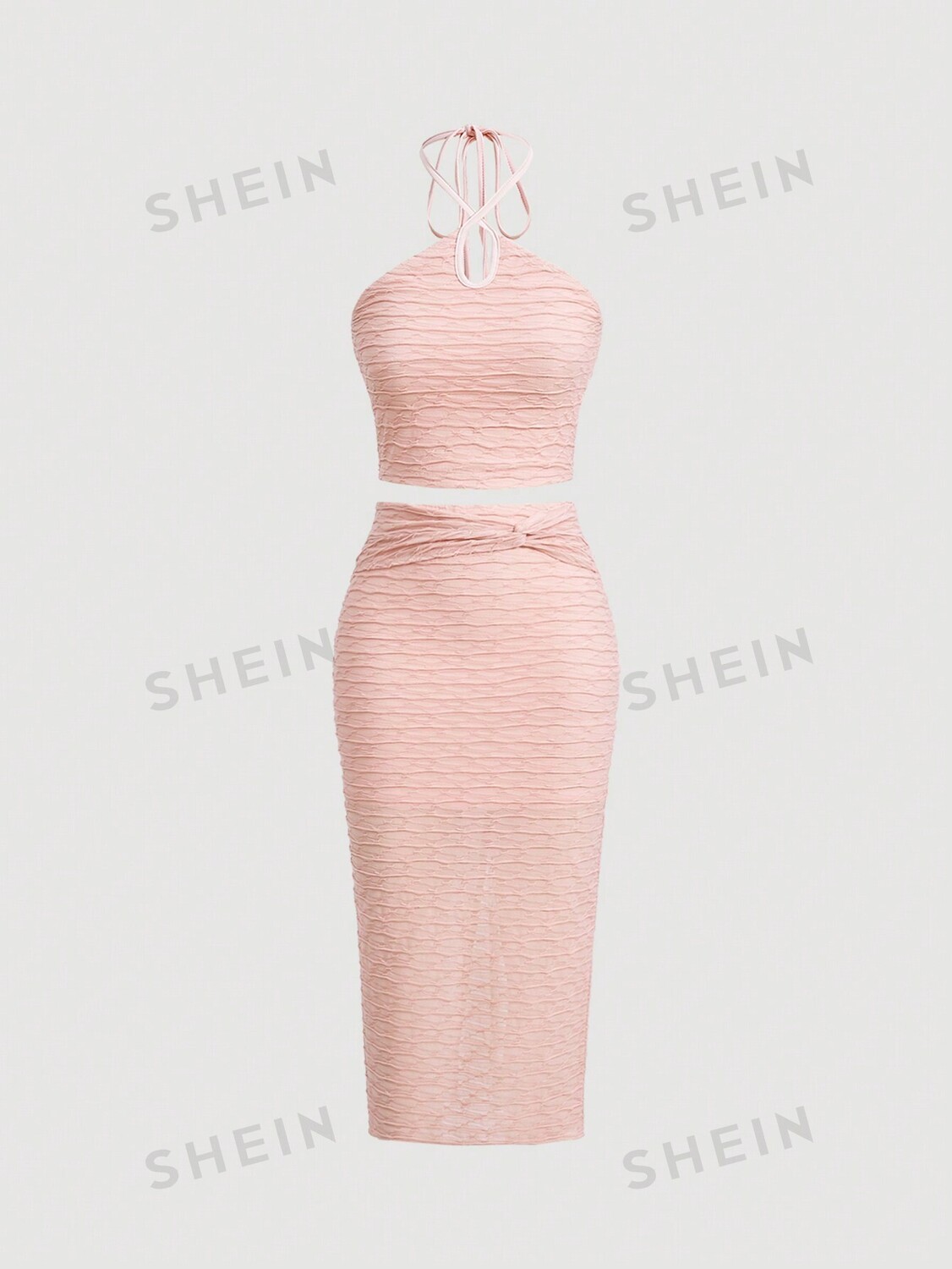 

Топ и юбка Shein Mod, розовый