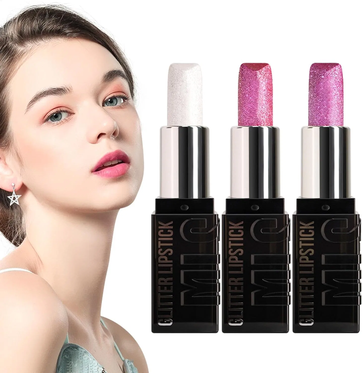 Набор матовых и глянцевых блесков для губ Glitter Lip Kit, 3 цвета, 3.6 г, A#