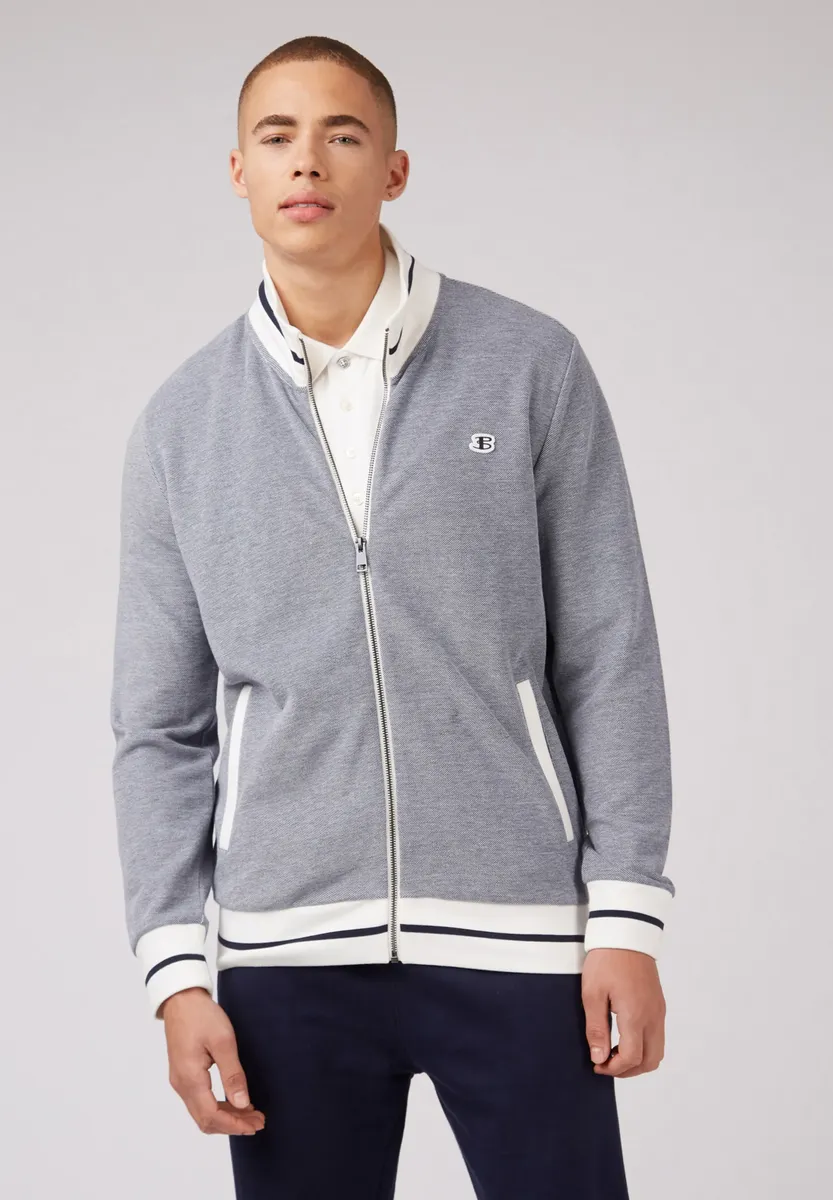 

Толстовка Ben Sherman "Pique Track Top", значок Gestickets, белый