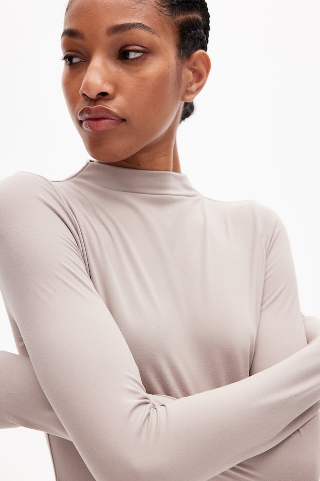 

Боди стринги с водолазкой H&M, серый