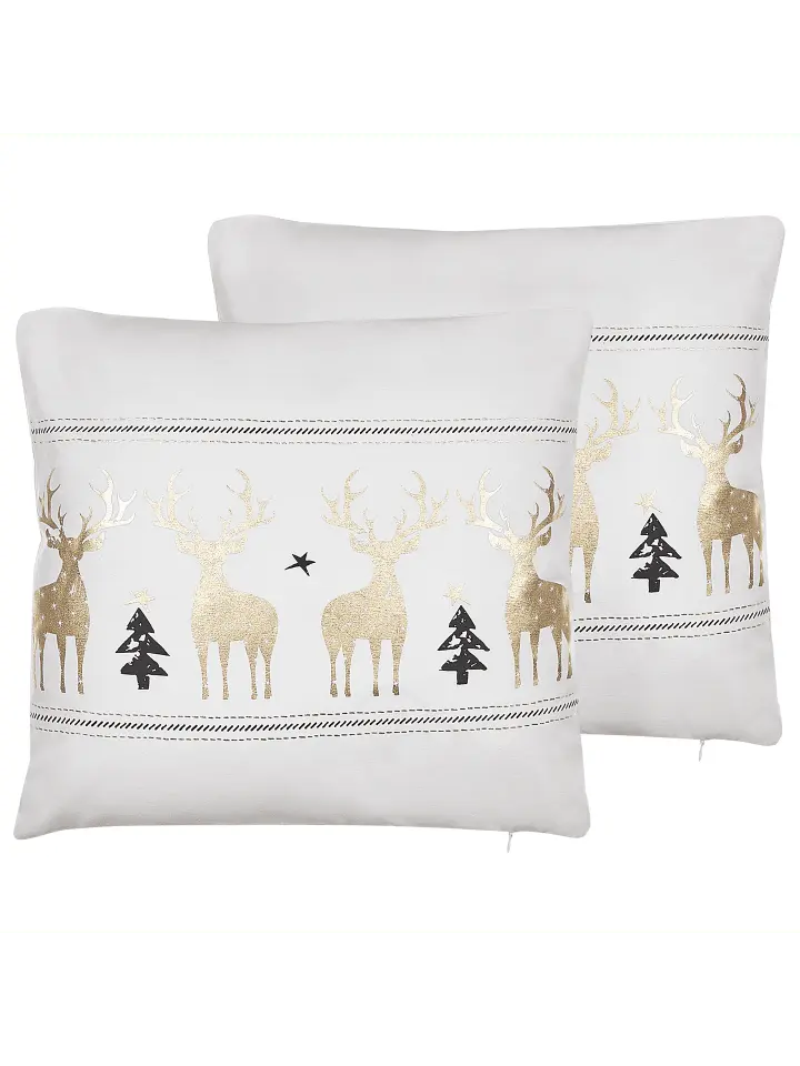 

Декоративная подушка Beliani 2er Set Deko DONNER, цвет weiß/schwarz/gold