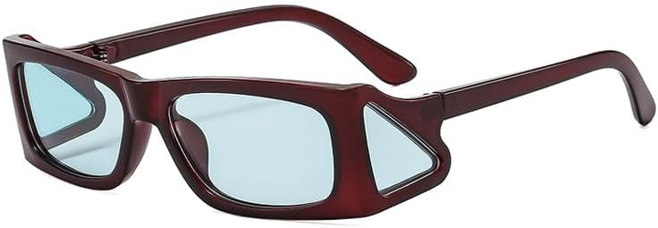 

bullabulling Ретро 90-е, маленькие винтажные узкие квадратные солнцезащитные очки для мужчин и женщин, защита от УФ-излучения UV400, модные ветрозащитные прямоугольные очки, C6