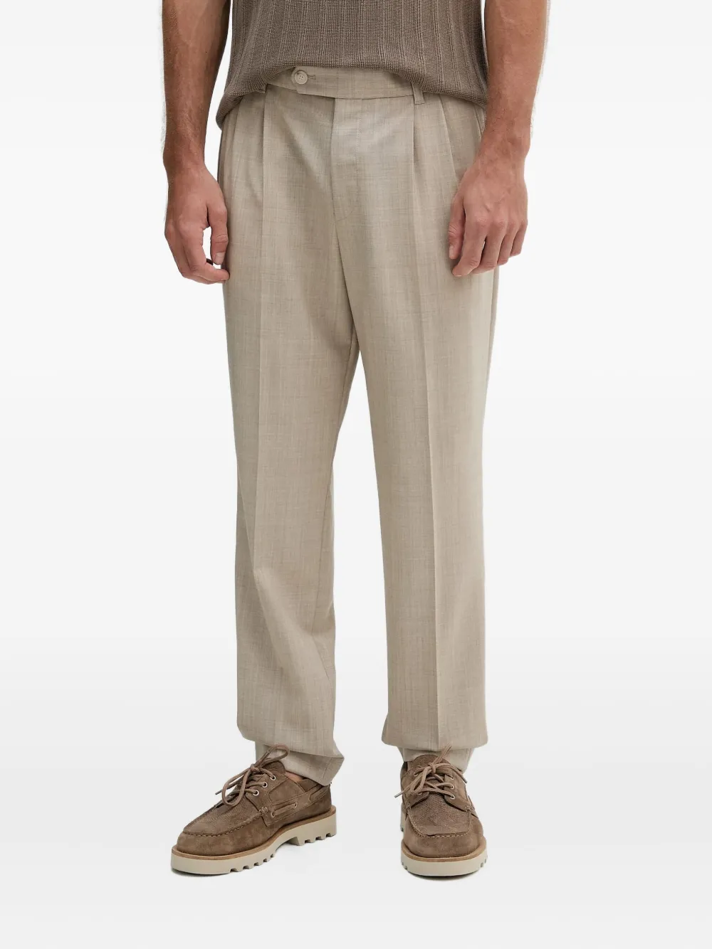 

Шерстяные брюки Boss, бежевый