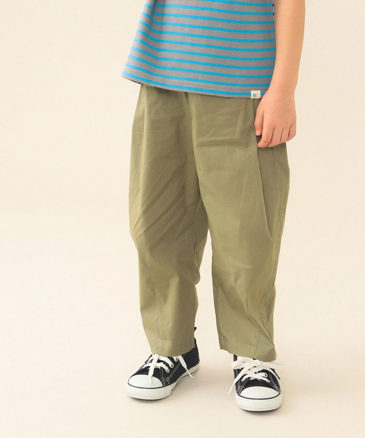 Детские брюки-баллоны Tuck Balloon Pants 2026SS (90-150 см) Beams Mini, Olive — фото 2