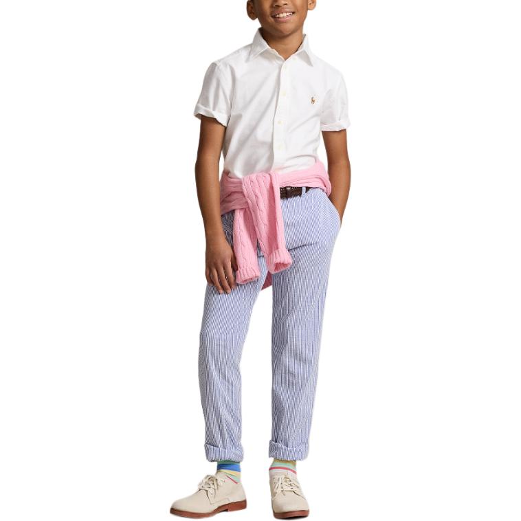 SS24 Животный принт Одноцветная футболка Лето Детская Белая Polo Ralph Lauren — фото 4