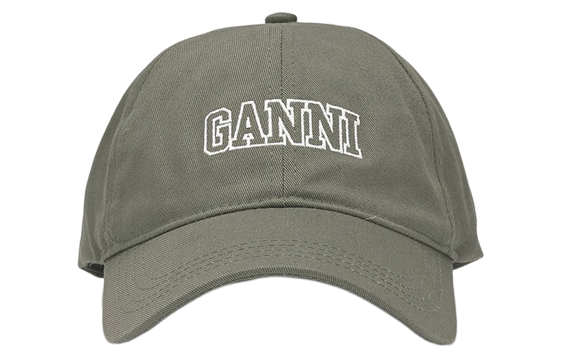 

GANNI Бейсболка с вышитым логотипом, Green