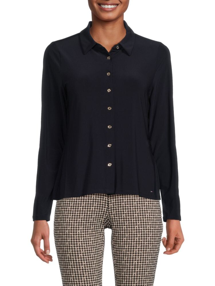 

Кнопка рубашка Tommy Hilfiger, цвет Midnight