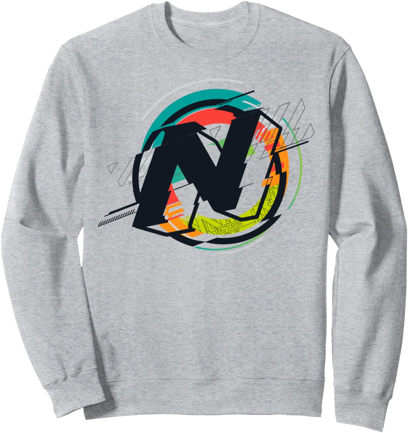 

Толстовка с цветным графическим логотипом Nerf Glitch, серый