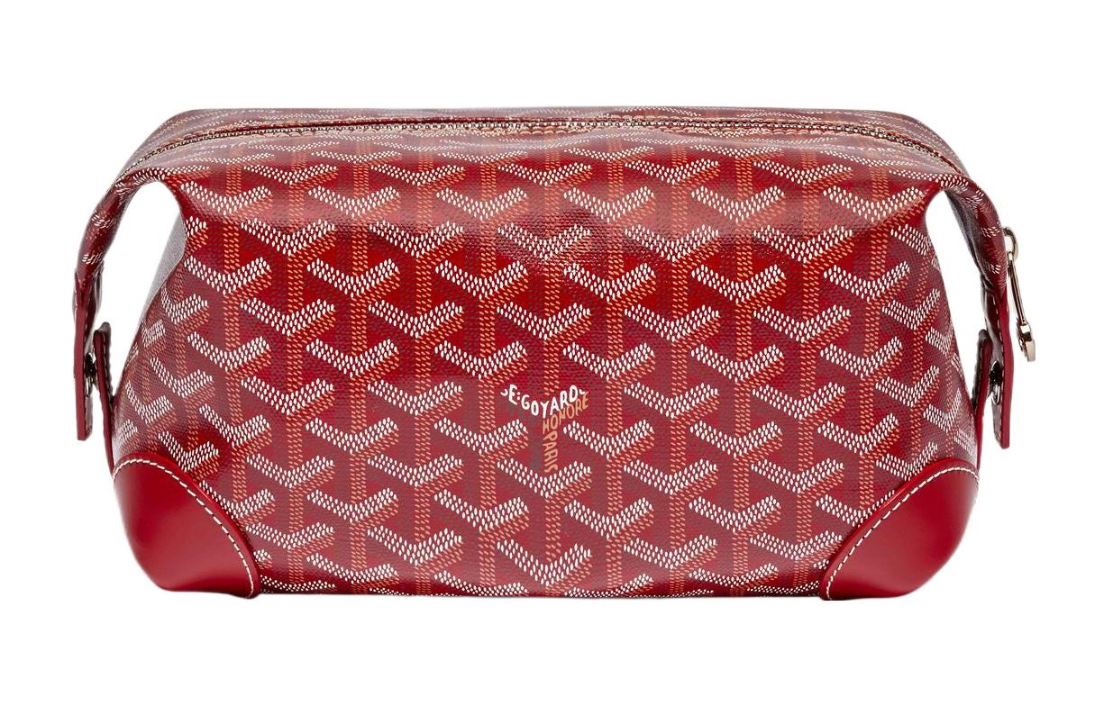 

GOYARD Дорожная сумка-косичка из холста с кожей теленка, унисекс, красная