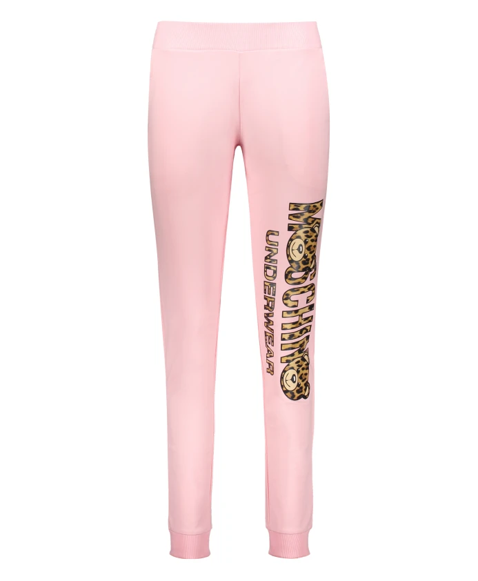 

Спортивные штаны с логотипом и эластичными манжетами на щиколотках Moschino, розовый