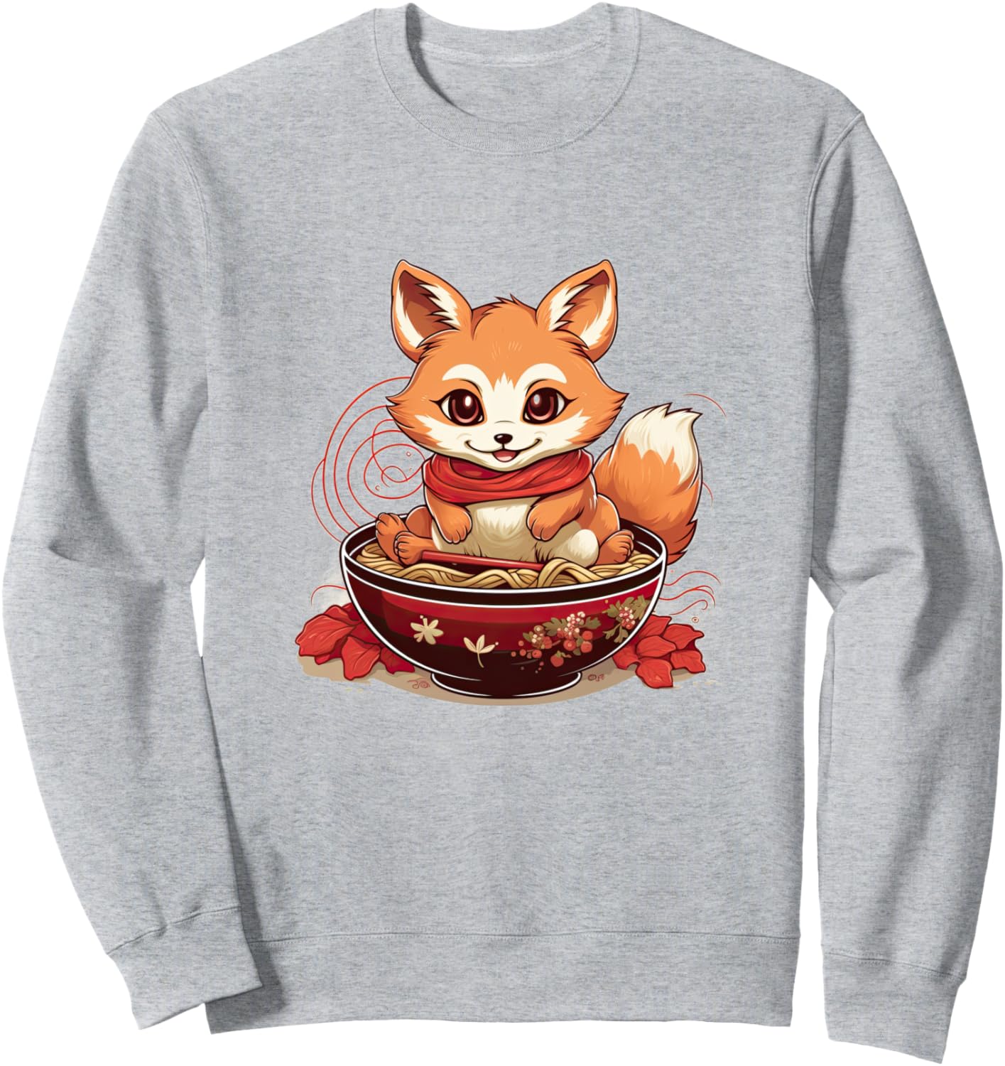 

Толстовка Japanese Ramen Eating Animal Design, серый