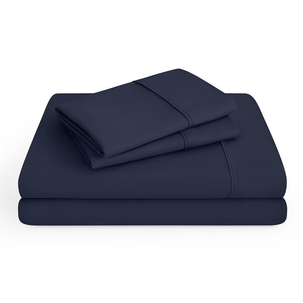 

Комплект ультрамягких простыней с двойной щеткой Bare Home, цвет Midnight Blue