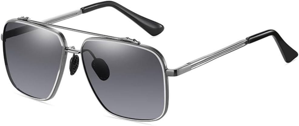 

Модные солнцезащитные очки для мужчин, винтажные солнцезащитные очки с градиентным переходом в крупной оправе, женские солнцезащитные очки с металлическим покрытием LOVQZAOF, Gun Gray