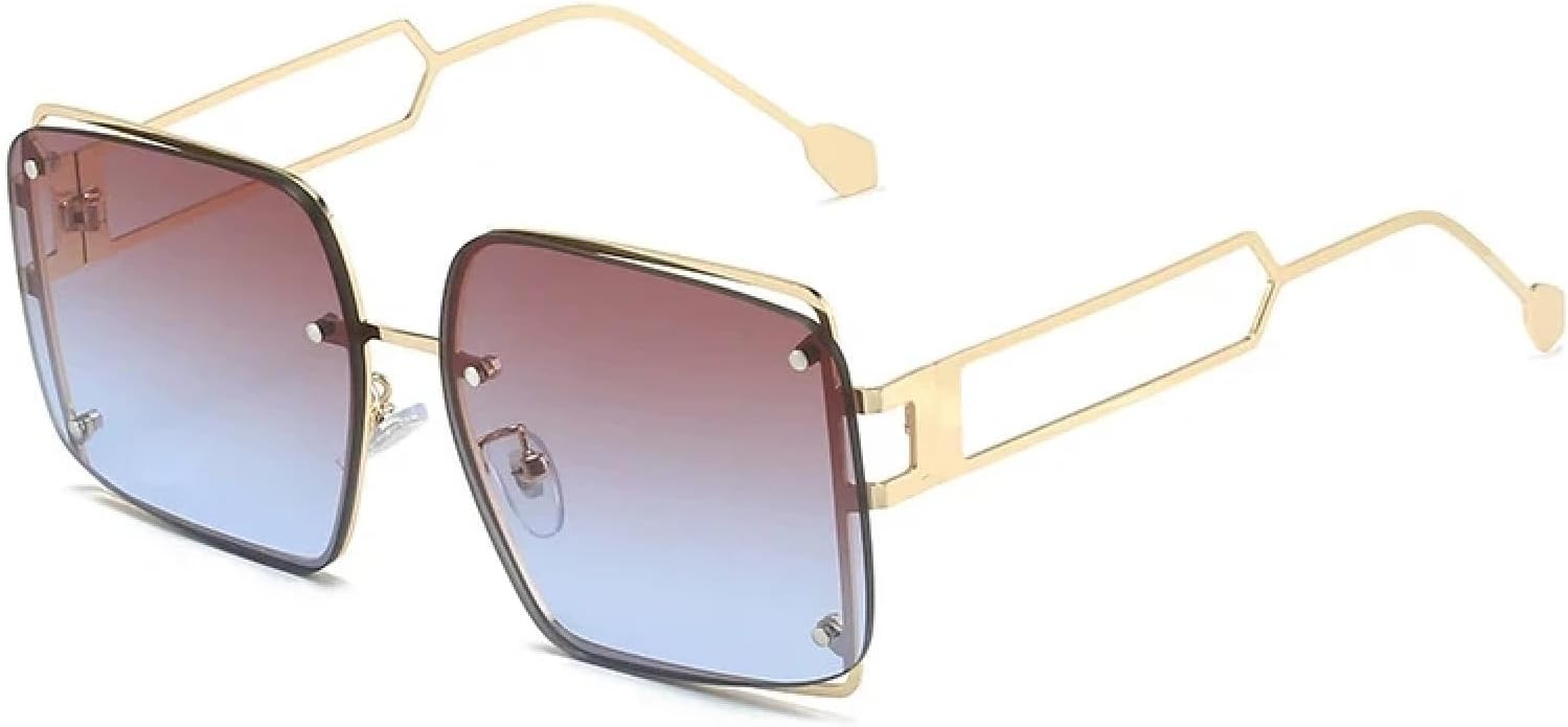 

Модные металлические солнцезащитные очки для женщин и мужчин, винтажный тренд, солнцезащитные очки для активного отдыха, путешествий, вождения, защита от УФ-излучения UV400 TKKTLLT, Gold Tea Blue