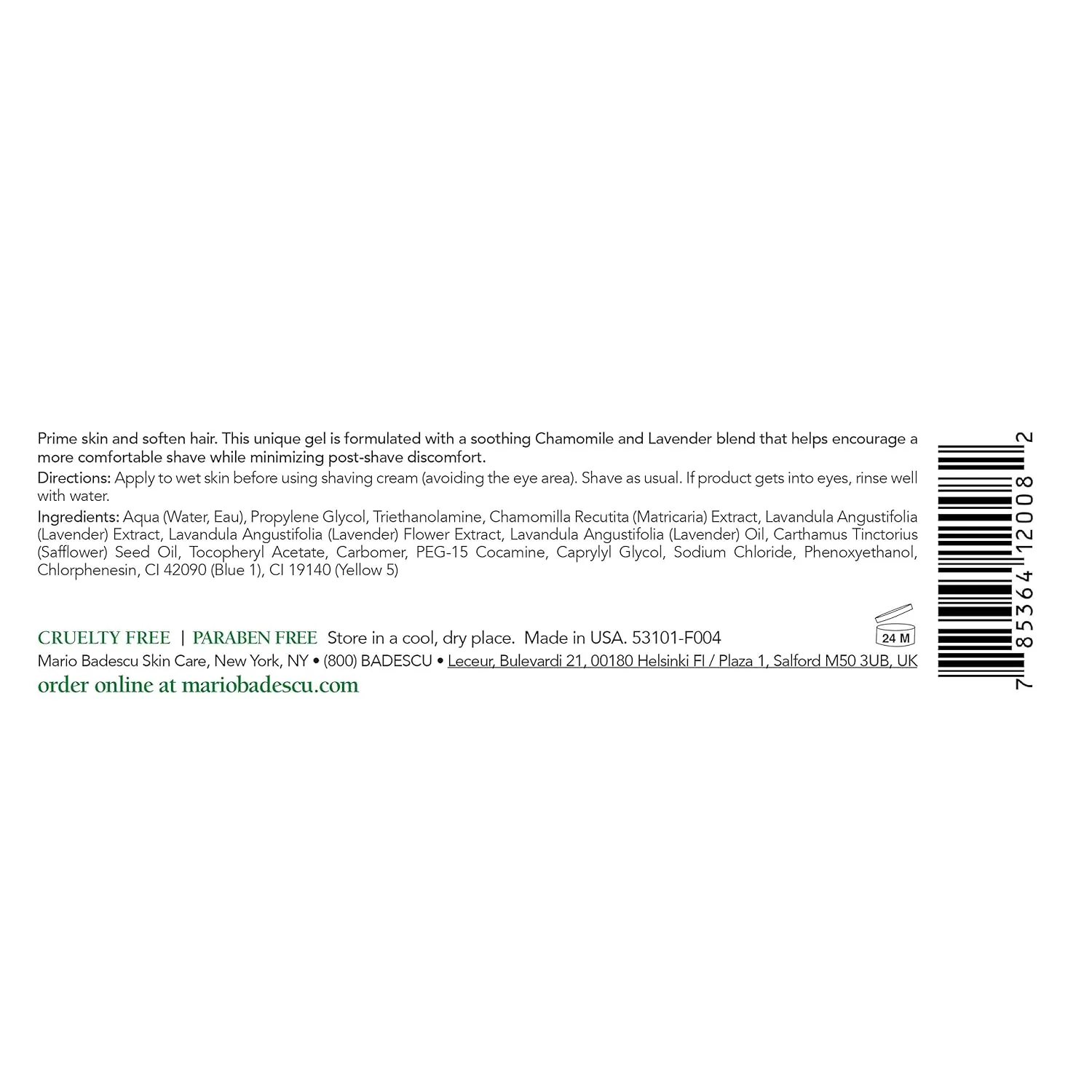 Кондиционер для бритья Mario Badescu - успокаивающий гель для бритья с растительными экстрактами для наилучшего результата - подготавливает, смягчает и увлажняет кожу и волосы. 113.40 г — фото 2