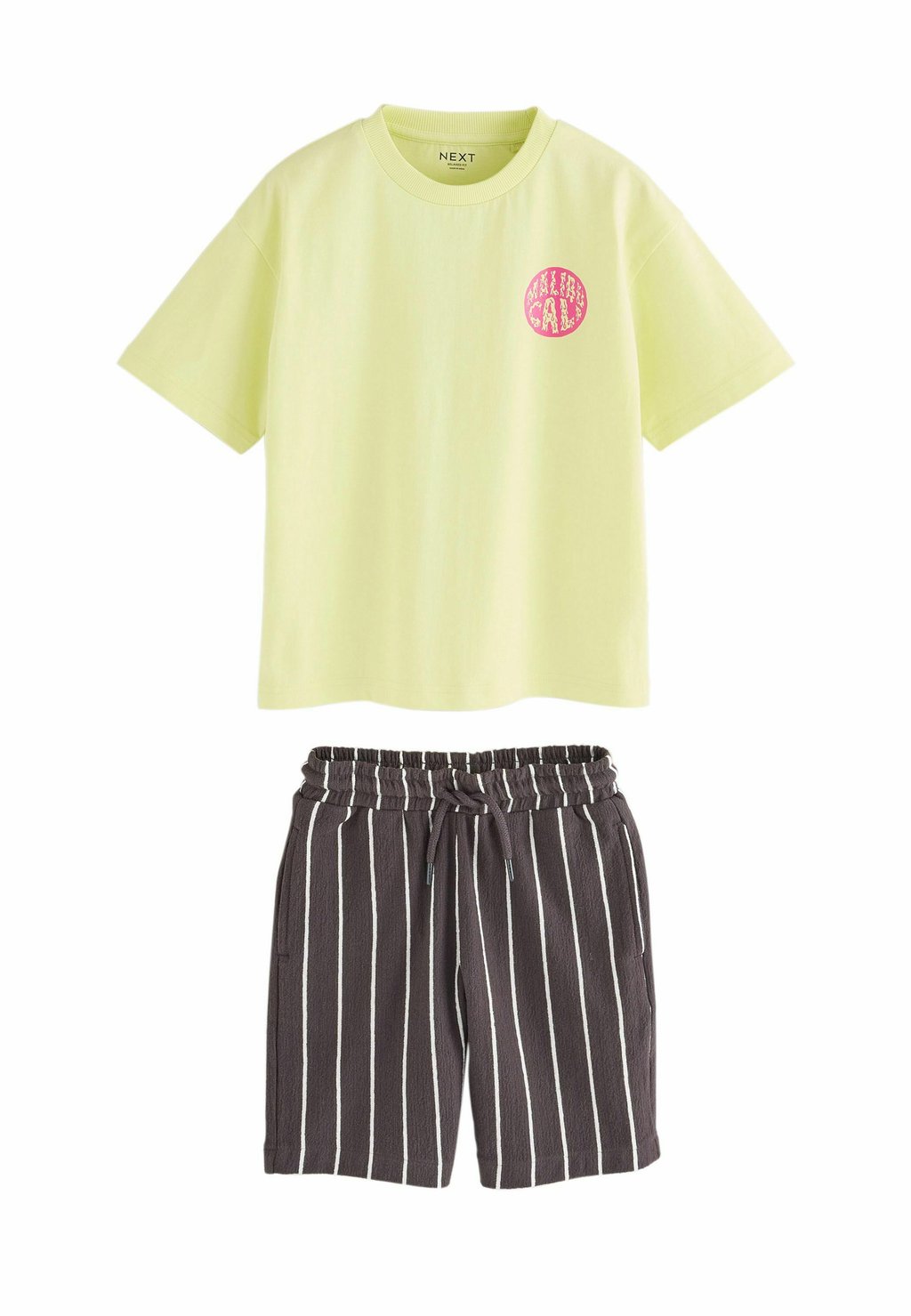 

Футболка с принтом RELAXED FIT-SHORT SLEEVE SET Next, желтый