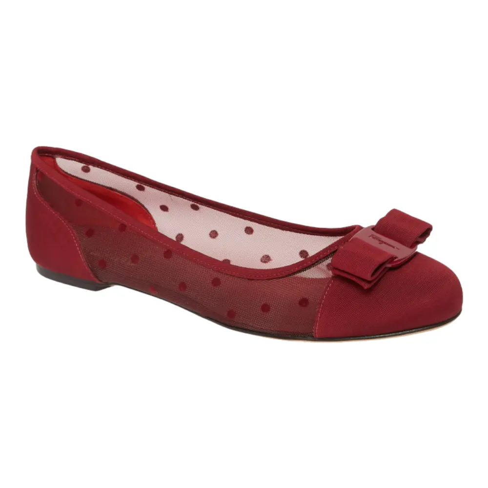 

Женские туфли на плоской подошве SALVATORE FERRAGAMO Varina Dots 724119 красные, мультиколор