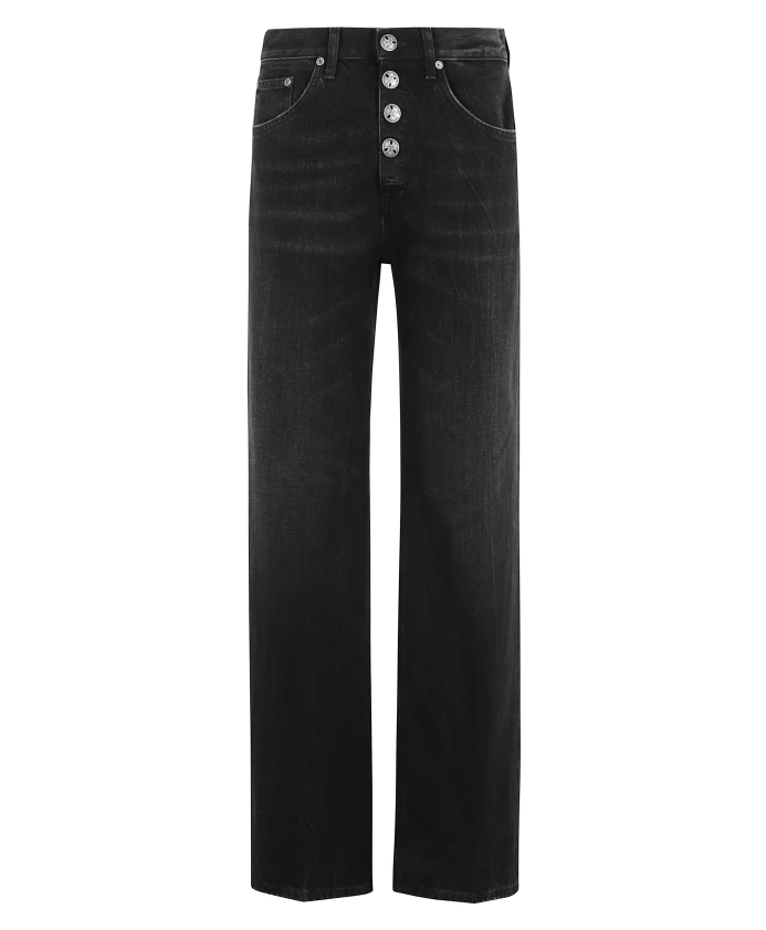 

Черные свободные джинсы с декоративной пуговицей Dondup, черный