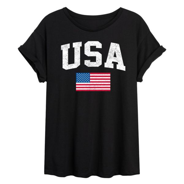 

Футболка oversize с флагом США для подростков Unbranded, черный