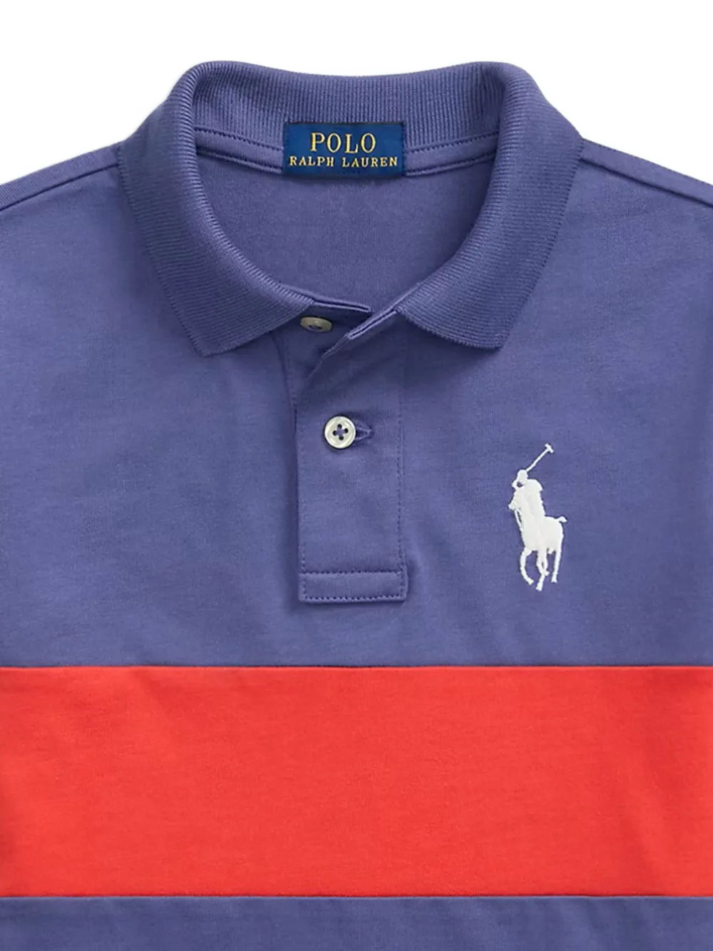 Хлопковая рубашка-поло POLO RALPH LAUREN KIDS, синий — фото 3