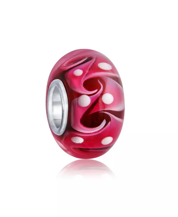 

Браслет-Распорка с подвеской из муранского стекла с зеленым, красным, синим, аквамариновым цветом и завитками Bling Jewelry, pink