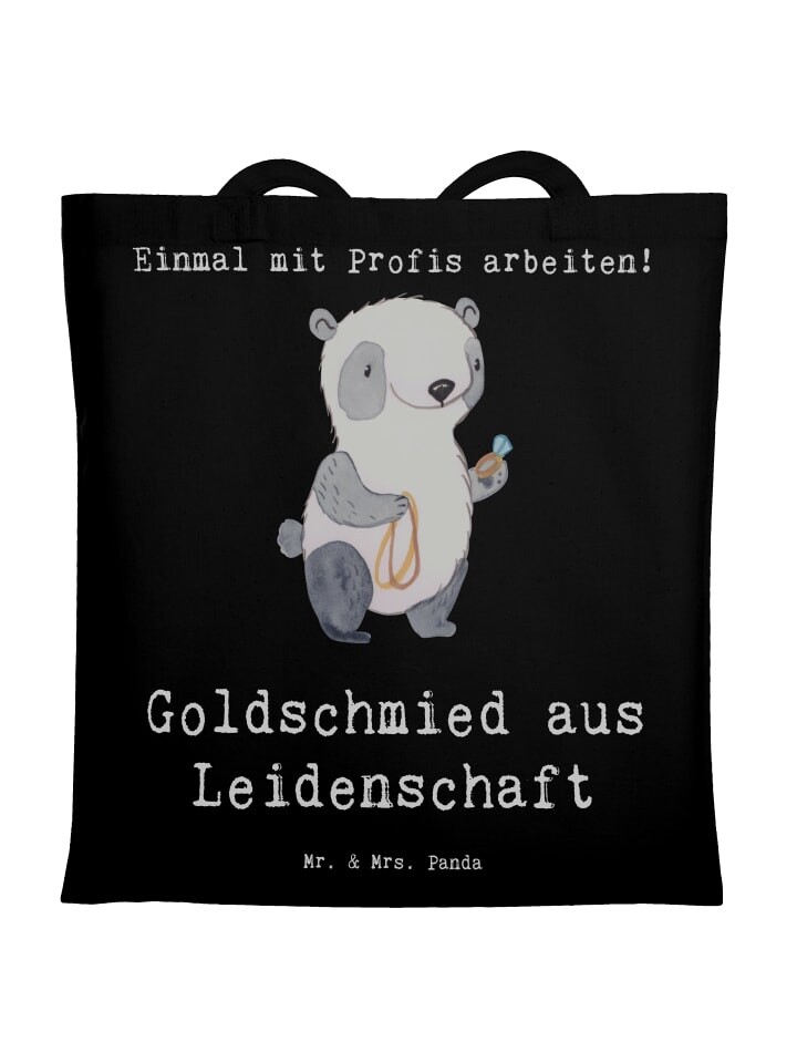 

Сумка Mr. & Mrs. Panda Tragetasche Goldschmied Leidenschaft mit Spruch, черный