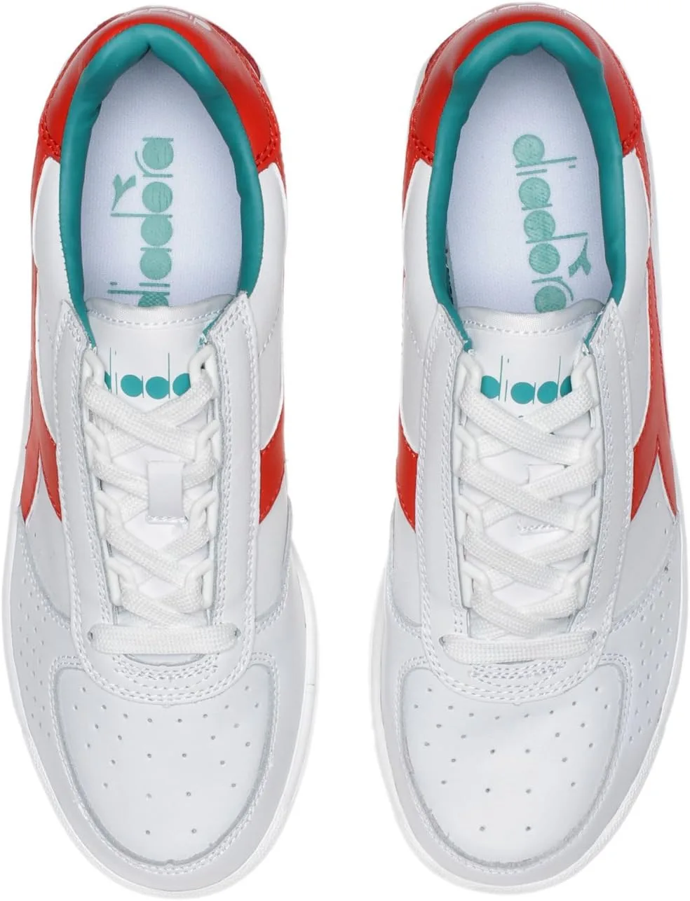 Кроссовки унисекс Diadora B. Elite, белый/красный/зеленый — фото 3