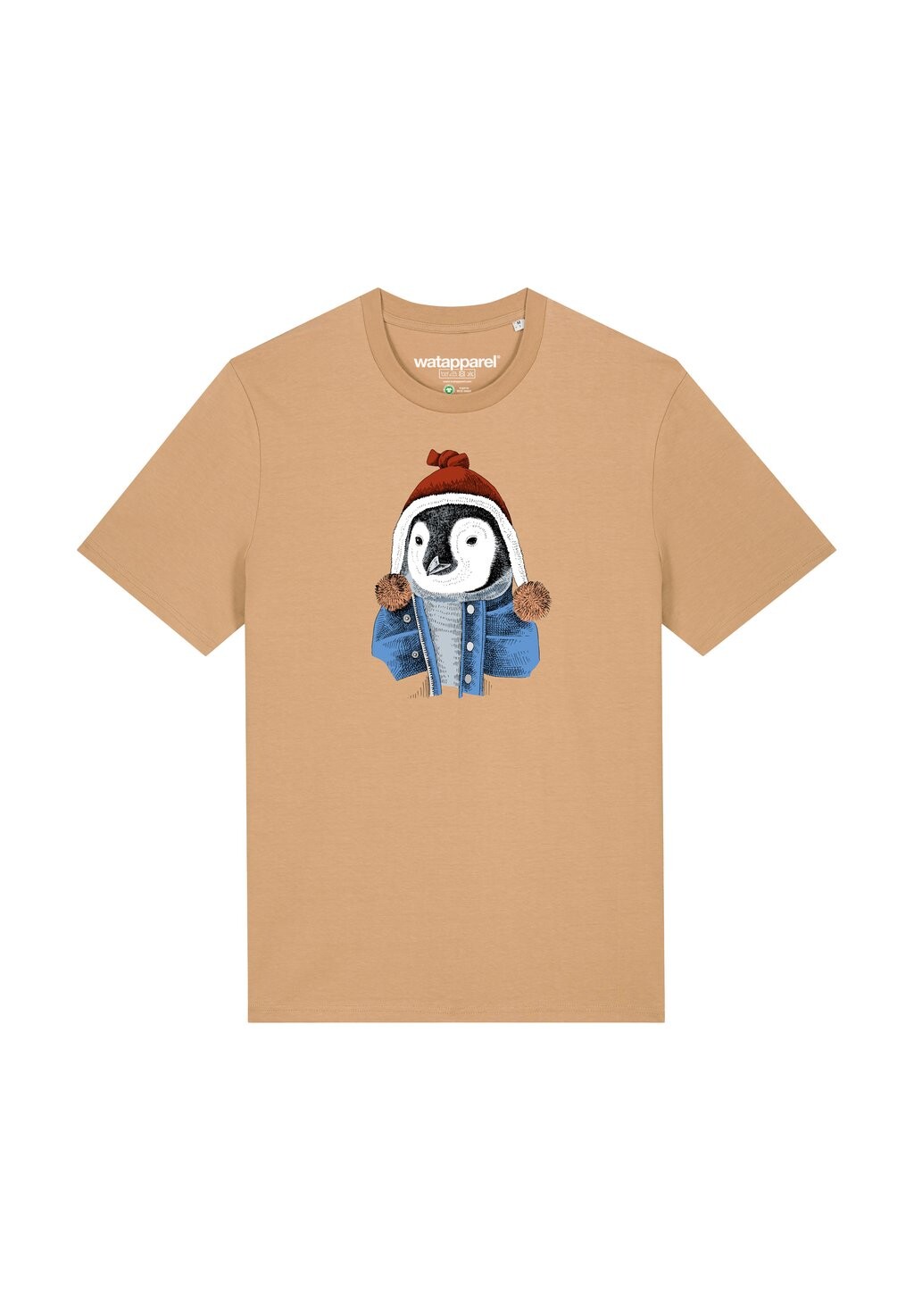 

Футболка с принтом PINGUIN watapparel, бежевый