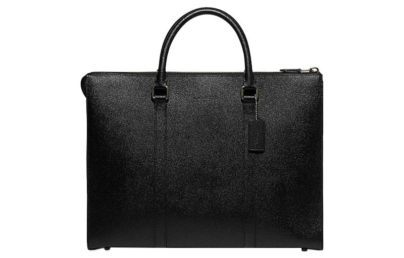 

COACH Кожаный портфель Грэм с отделкой сплит черезплечная сумка наплечная сумка большого размера мужская черная