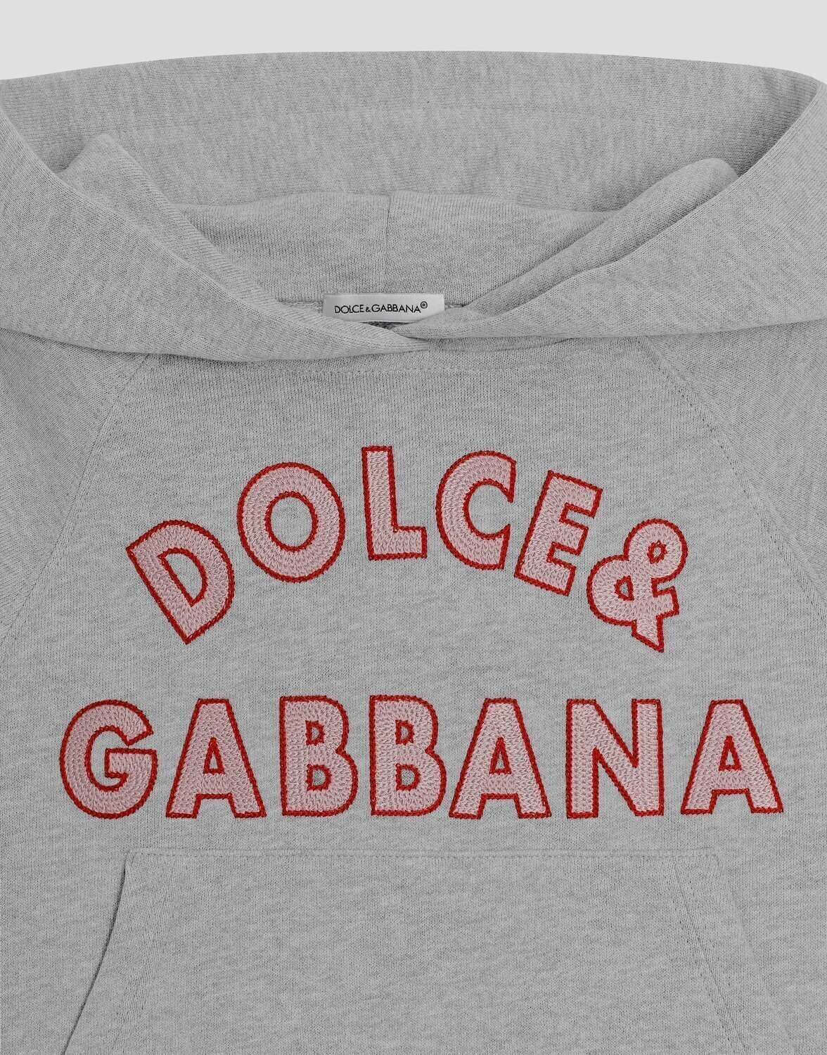 Удлиненное худи из флиса с вышивкой dolce&gabbana Dolce & Gabbana, серый — фото 3