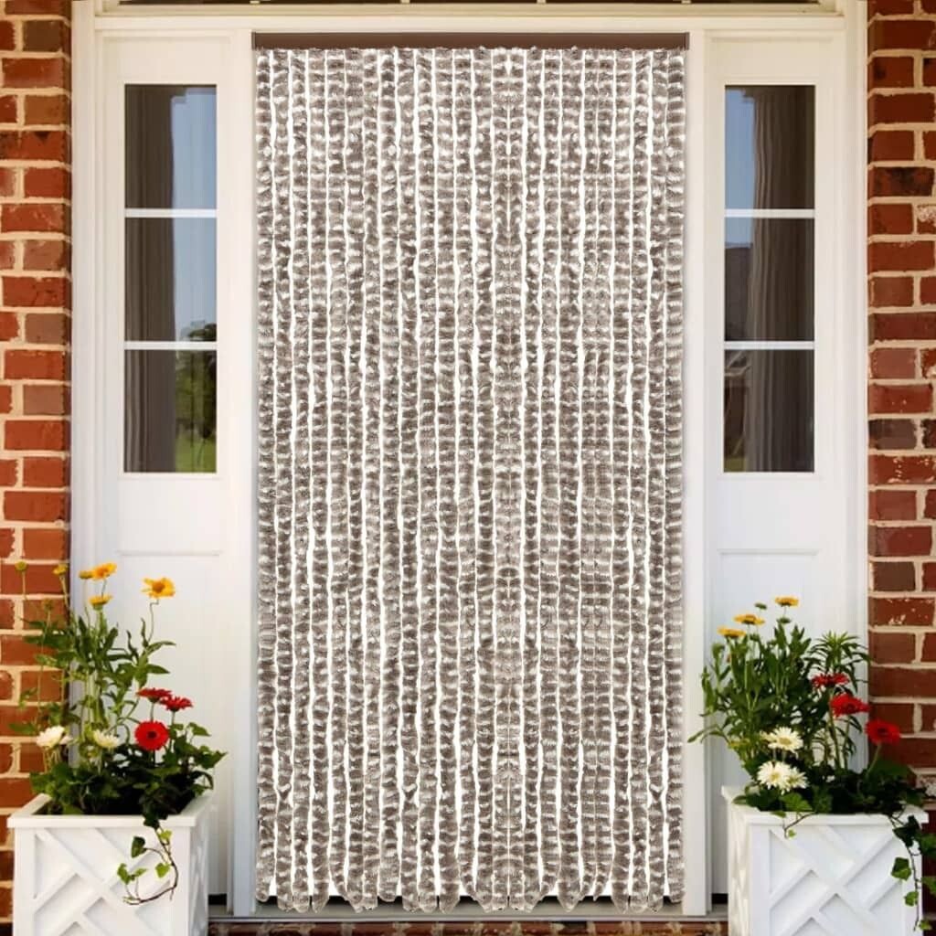 

Ширма от насекомых серо-коричневая и белая шенилл 56х185 см. DKD HOME DECOR