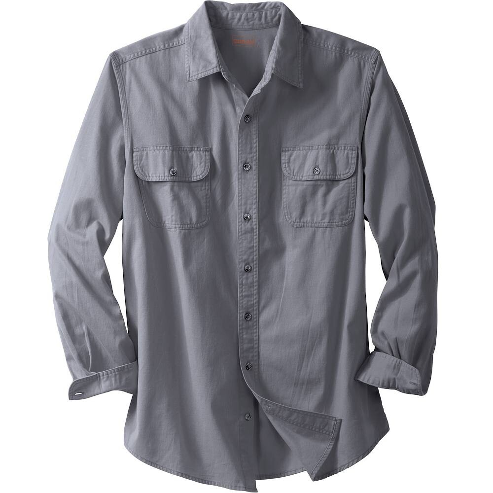

Мужская рубашка из денима и твила с длинными рукавами Boulder Creek Kingsize Big & Tall, цвет Steel