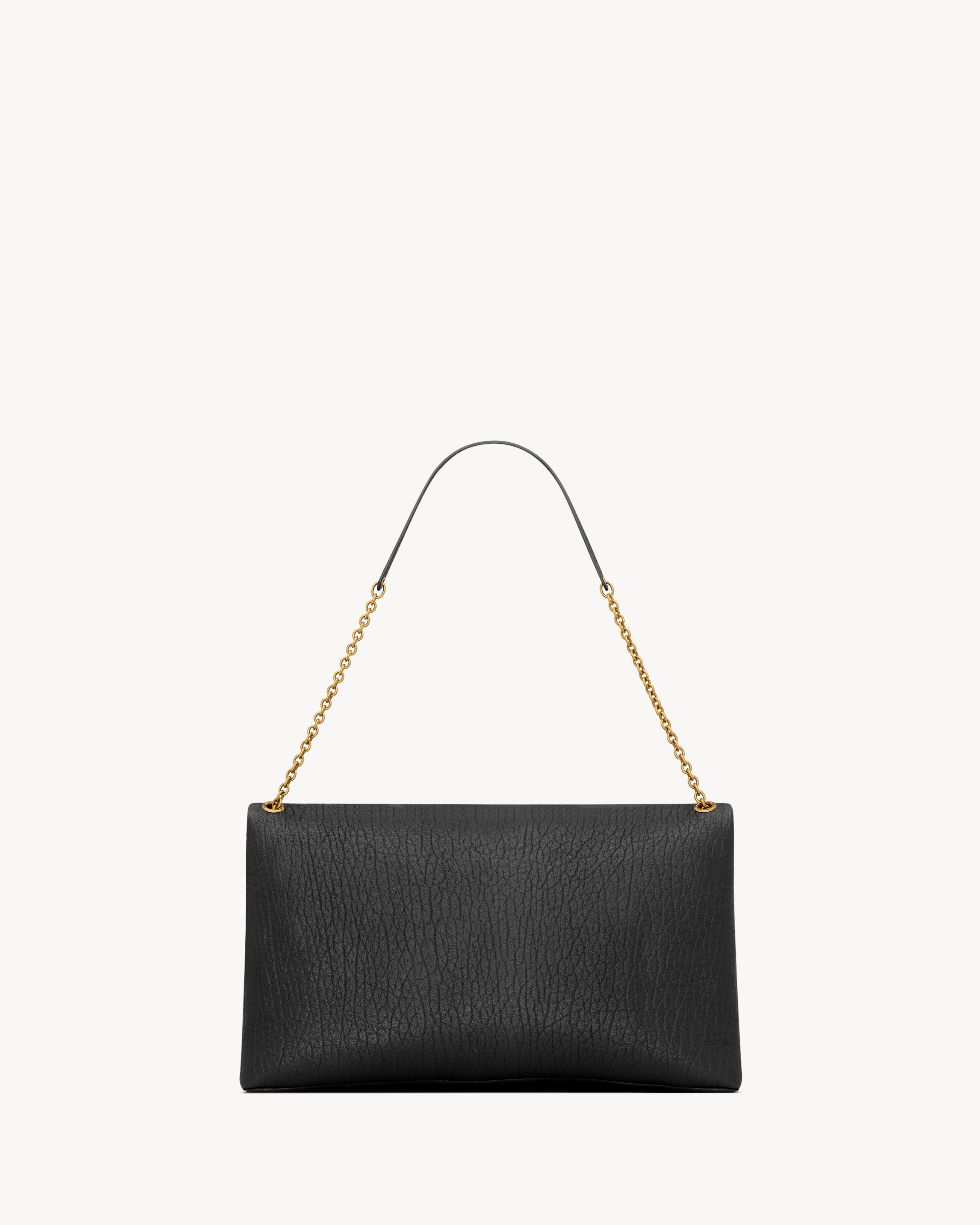 Супер большая цепная сумка из мягкой кожи ягненка Saint Laurent, черный — фото 3