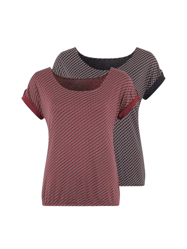 

Рубашка с короткими рукавами ягодного и темно-синего цветов Vivance